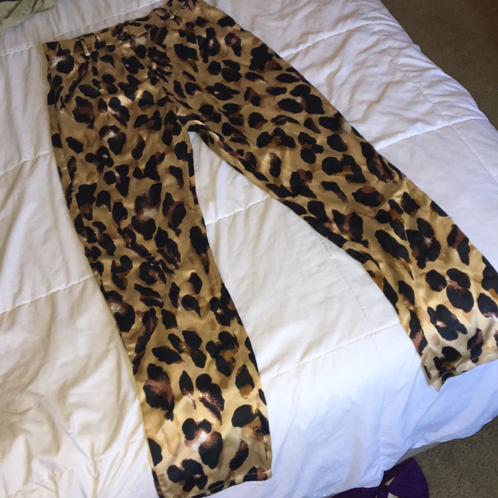 Silk cheetah pants